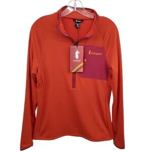 Cotopaxi Otero Fleece Half-Zip Sustainable Pullover Women Medium Canyon‎ Orange